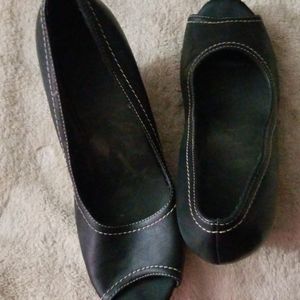 Brown wedge open toe